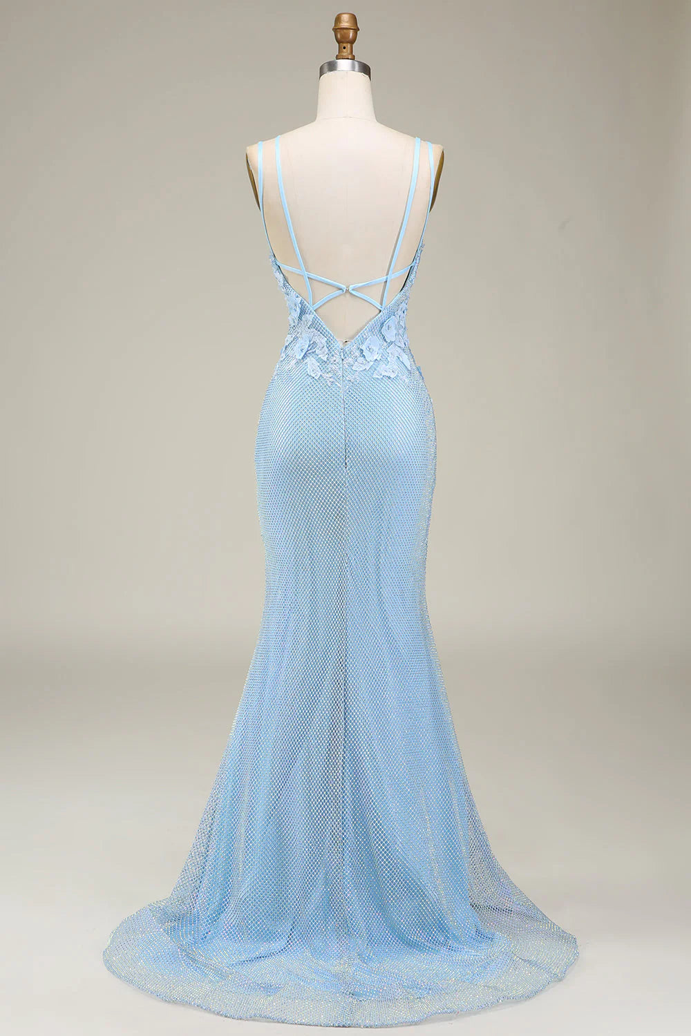 Mermaid Long Prom Dress with Appliques Pure Color