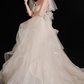 Gorgeous Ruffled Ballgown Wedding Dress with Spaghetti Straps Off Shoulder