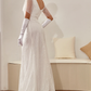 Mermaid White V-Neck Wedding Dress Beautiful Long Sexy