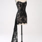 Classy Lace Strapless Corset Short Cocktail Dress with Lace-up Back Off Shoulder Sexy