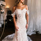 Mermaid The Shoulder Wedding Dress With 3D Appliques Off Shoulder Sexy