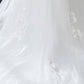 White Beaded Embroidered Round Neck Long Sleeve Wedding Dress Beautiful