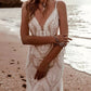 Beach Vintage Open Back Wedding Dresses Mermaid / Trumpet Camisole V Neck Sleeveless Sweep / Brush Train Chiffon Bridal Gowns