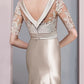 Mermaid / Trumpet Mother of the Bride Dress Formal Wedding Guest Elegant High Low Scoop Neck Sweep / Brush Train Asymmetrical Satin Lace Half Sleeve with Bow(s)
