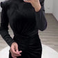 Sheath / Column Evening Gown Elegant Dress Formal Cocktail Party Floor Length Long Sleeve High Neck Velvet