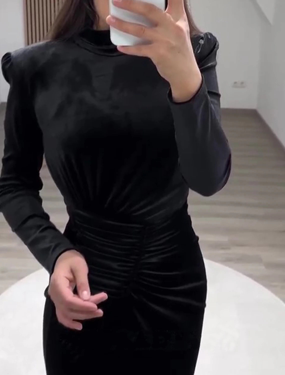 Sheath / Column Evening Gown Elegant Dress Formal Cocktail Party Floor Length Long Sleeve High Neck Velvet