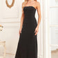 Black Mermaid Strapless Long Prom Dress With Long Sleeves Sexy Evening Dresses