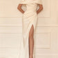 Beach Formal Wedding Dresses Mermaid / Trumpet Off Shoulder Sleeveless Floor Length Charmeuse Bridal Gowns