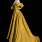 A-line Satin Long Prom Dress Pure Color