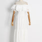 A-Line Wedding Guest Dresses Casual Dress Holiday Ankle Length Short Sleeve Off Shoulder Polyester with Ruffles