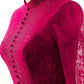 A-Line Chinese Style Plus Size Engagement Formal Evening Dress High Neck Half Sleeve Floor Length Lace