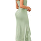 Mermaid/Trumpet Cowl Neck Sleeveless Ankle-Length Bridesmaid Dresses Pure Color