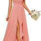 A-Line/Princess One-Shoulder Sleeveless Floor-Length Bridesmaid Dress With Split Side Sexy