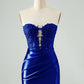 Sexy Bodycon Sweetheart Corset Hollow Out Beaded Short Homecoming Dress Sexy