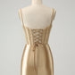 Classy Bodycon Corset Short Homecoming Dress with Lace Up Back Sexy