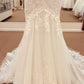 White Lace Straps Backless Trumpet Long Wedding Dress Sexy