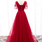 A-Line Prom Dresses Luxurious Dress Wedding Guest Formal Evening Floor Length Short Sleeve Spaghetti Strap Tulle