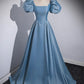 A-Line Satin Long Prom Dress Pure Color