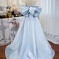 Simple Satin Long Prom Dress Pure Color