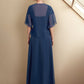 A-Line Mother of the Bride Dress Wedding Guest Elegant High Low Square Neck Asymmetrical Tea Length Chiffon Lace Cap Sleeve Fall Wrap Included