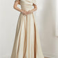 A-Line/Princess High Neck Floor-Length Prom Dresses Evening Dresses Sexy
