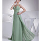 A-Line Evening Gown Sparkle Dress Formal Evening Floor Length Sleeveless Spaghetti Strap Chiffon