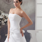 A-Line Wedding Dresses Strapless Court Train Satin Strapless with Beading Appliques Off Shoulder