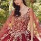 Quinceanera Dress with Sheer Cape Off Shoulder Long Beautiful