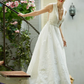 A-Line Wedding Dresses Plunging Neck Lace Over Tulle Sleeveless See-Through Beautiful Back Illusion Detail with Sash Ribbon