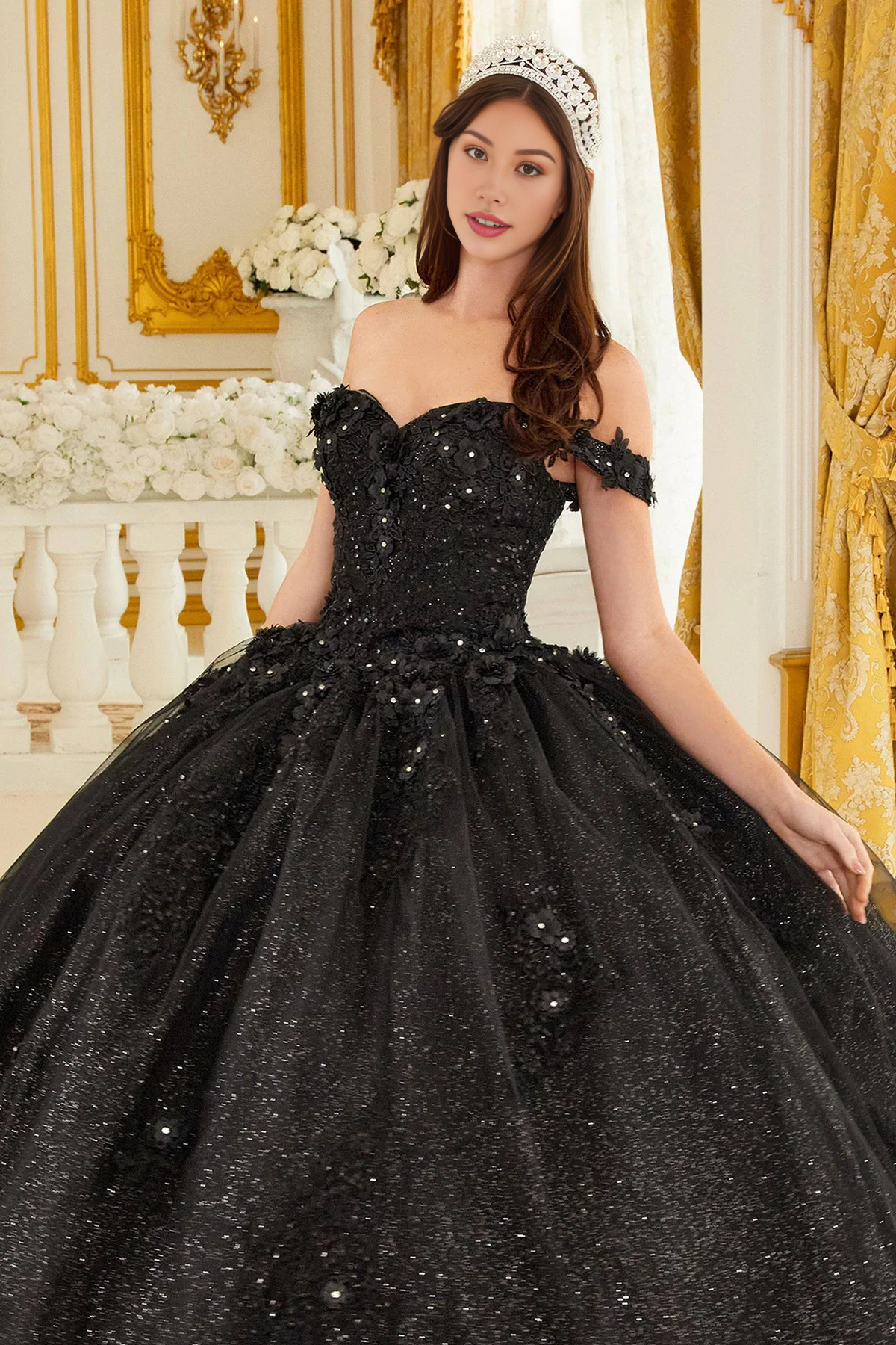 Off Shoulder Quince Ball Gown Quinceanera Dress Long Beautiful