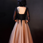 A-Line Celebrity Style Wedding Guest Cocktail Party Dress Boat Neck Backless Half Sleeve Knee Length Lace with Lace Insert