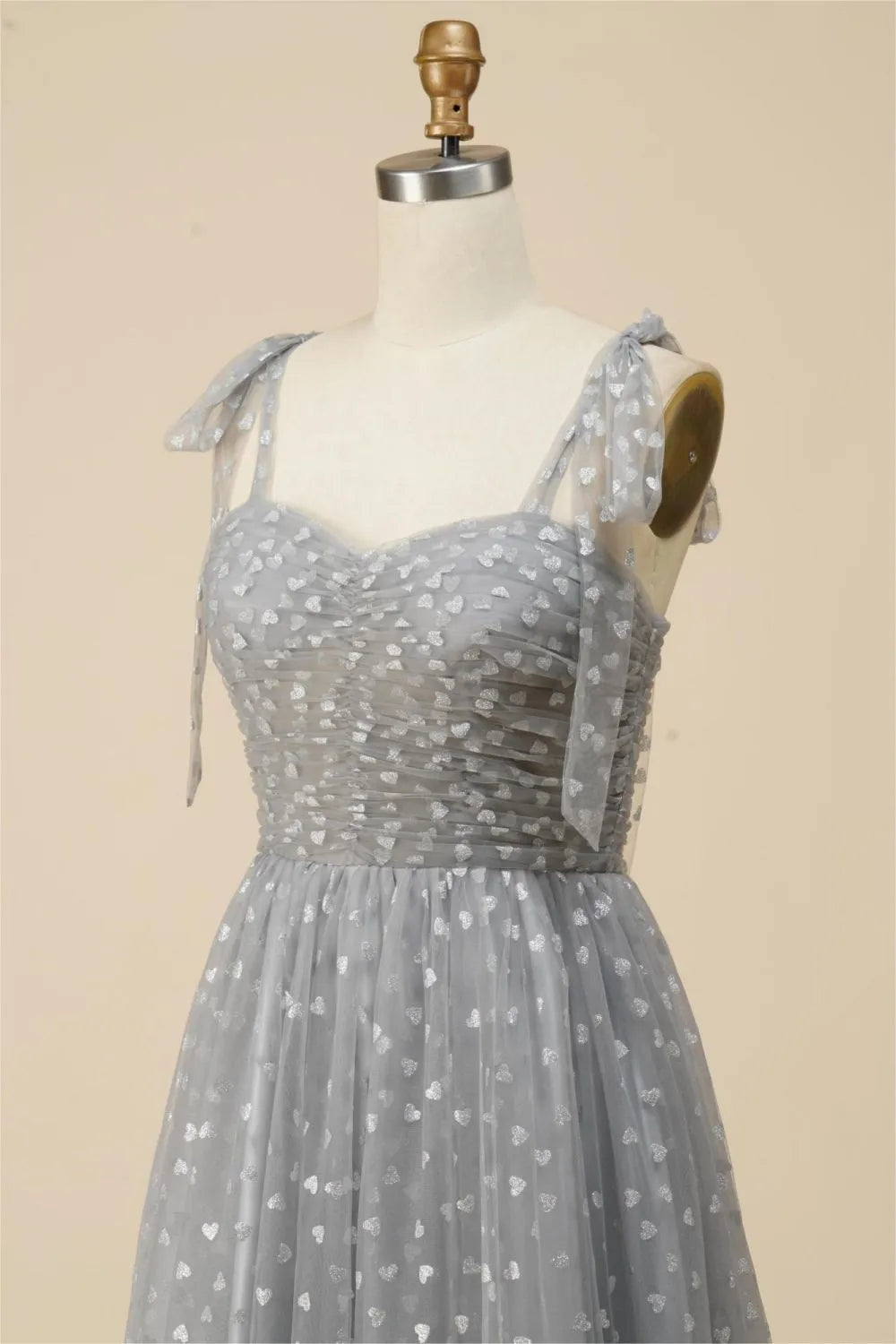 A-Line Tea Length Spaghetti Tulle Party Dress Short