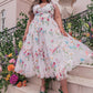 A-Line/Princess V-Neck Short Sleeves Floral Formal Party Dresses With Flowers Beautiful