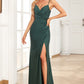 Mermaid Spaghetti Straps Dark Green Long Prom Dress with Beading Sexy Evening Dresses