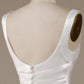 Ball-Gown/Princess Simple Organza Scoop Neck Sweep Train Wedding Dress Long