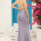 Mermaid Spaghetti Straps Grey Blue Long Prom Dress with Keyhole Sexy