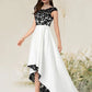 A-Line Elegant Engagement Formal Evening Dress Jewel Neck Sleeveless Asymmetrical Satin