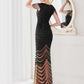 Mermaid / Trumpet Evening Gown Elegant Dress Wedding Guest Floor Length Sleeveless V Neck Sequined