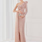 Mermaid / Trumpet Evening Gown Elegant Dress Wedding Guest Floor Length Long Sleeve One Shoulder Sequined V Back