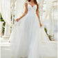 Reception Simple Wedding Dresses A-Line Sweetheart V Wire Regular Straps Sweep / Brush Train Tulle Bridal Gowns With Crystals