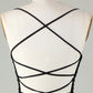Sexy Black Sheath Spaghetti Straps Criss Cross Back Homecoming Dress With Sequins Sparkly 