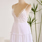 Cute A Line Lace Suspender Patchwork Backless Bow White Short Graduation Dress Pure Color