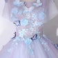 A-Line Round Neck Tulle Long Prom Dress Butterfly