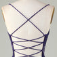 Sparkly Dark Purple Sheath Short Homecoming Dress with Criss Cross Back Sexy