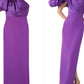 Sheath / Column Evening Gown Elegant Dress Formal Ankle Length Black Dress Short Sleeve One Shoulder Satin Party Dress