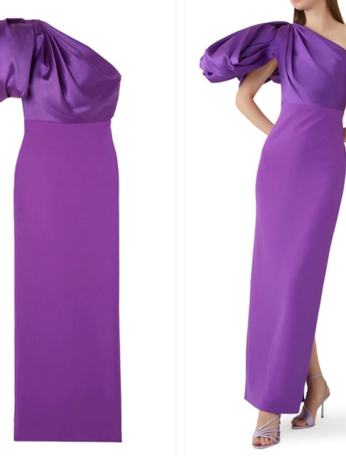 Sheath / Column Evening Gown Elegant Dress Formal Ankle Length Black Dress Short Sleeve One Shoulder Satin Party Dress