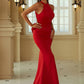 Mermaid / Trumpet Evening Gown Maxi Dress Formal Court Train Sleeveless Halter Polyester