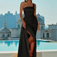 Mermaid / Trumpet Evening Gown Sexy Dress Formal Sweep / Brush Train Sleeveless One Shoulder Cotton