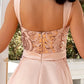 Mermaid / Trumpet Evening Gown Luxurious Dress Wedding Party Floor Length Sleeveless V Neck Detachable Satin