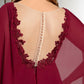 A-Line Mother of the Bride Dress Elegant Cape Dress Plus Size V Neck Sweep / Brush Train Chiffon Lace Sleeveless Cap Sleeve